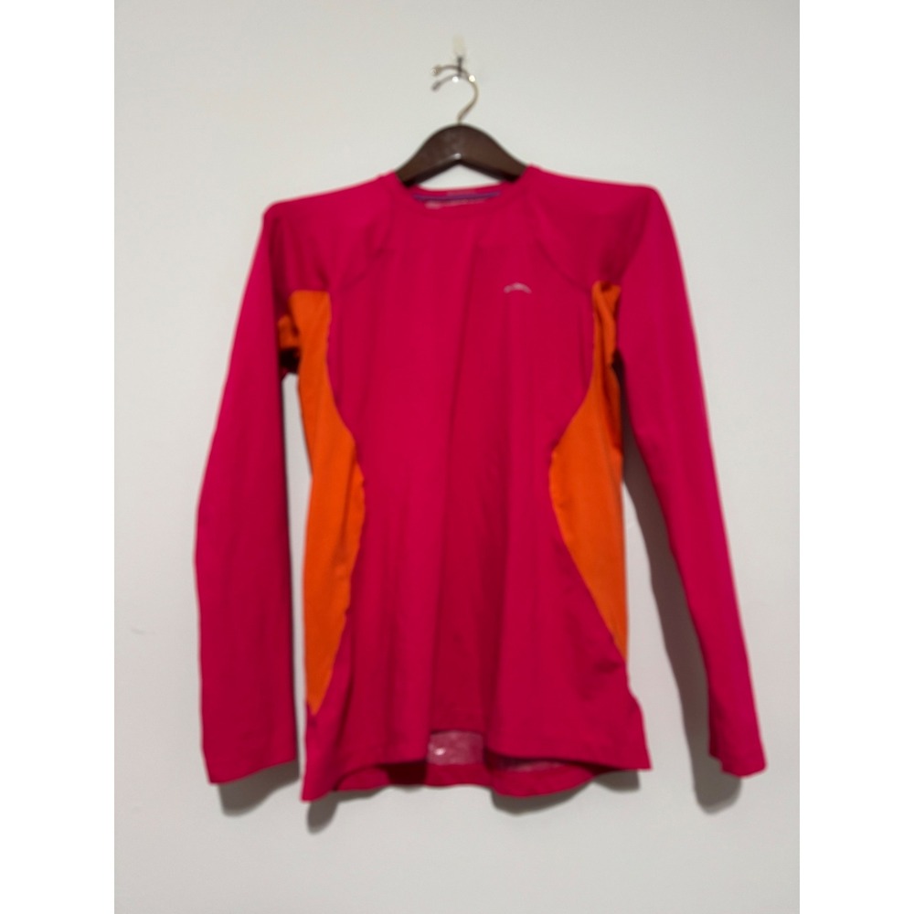 Columbia Omni-Heat Pink Orange Colorblock Long Sleeve Base Layer Top Large
